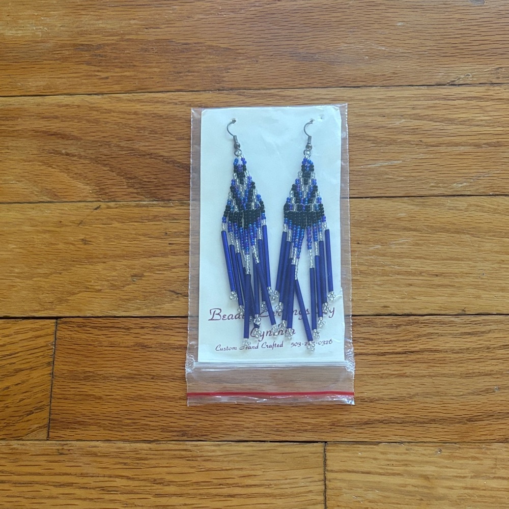 NWT Beaded Earrings by Cynthia Handcrafted Long Earrings